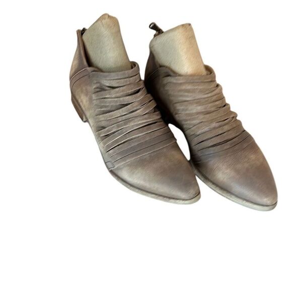 Free People Lost Valley Ankle Leather Strappy Booties 37 - Picture 1 of 10